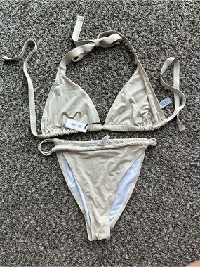 Gold bikini set (fuller bust) - please read description